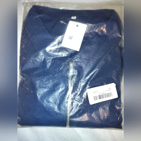 Men's Blue Quarter Zip Up  Shorts Set - Picture 4 of 4